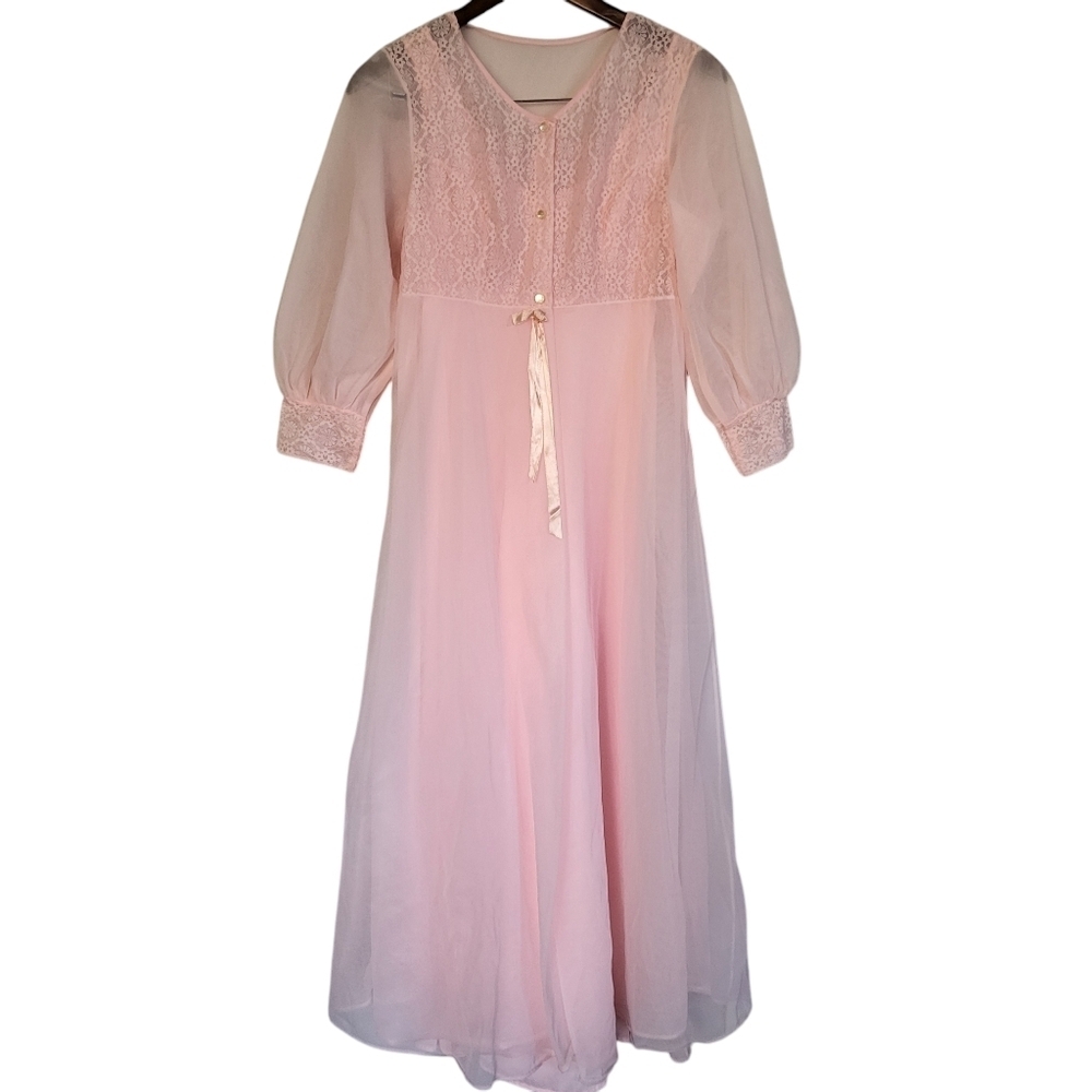 Love'Lee Vintage Pink Bridal Peignour Set Canadian Made Small